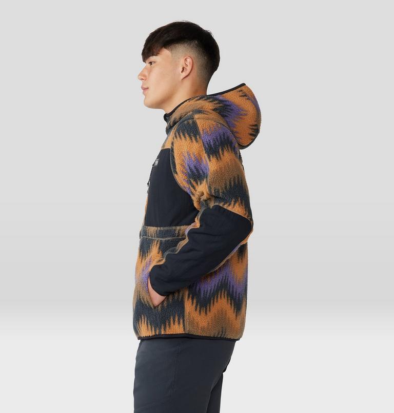 Men's HiCamp Fleece Printed Hoody, Color: Trail Dust Zig Zag Print, image 3