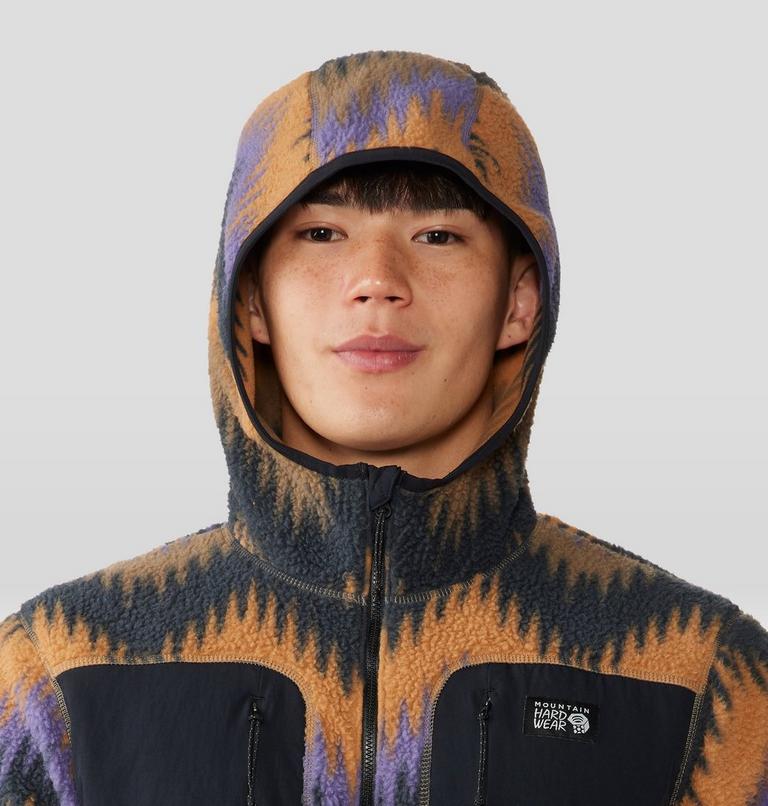 Men's HiCamp Fleece Printed Hoody, Color: Trail Dust Zig Zag Print, image 4