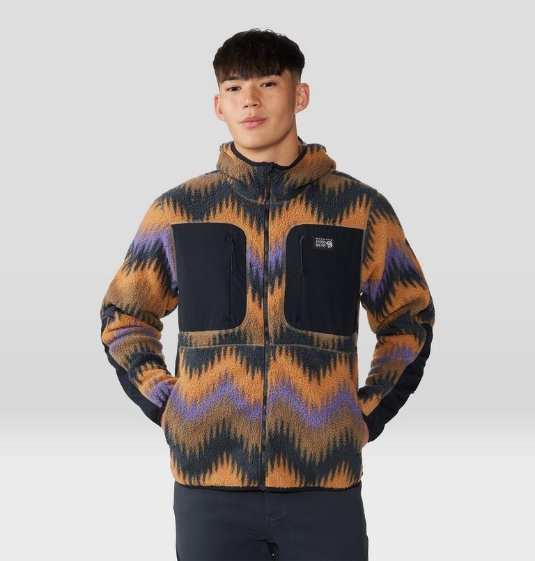Men's HiCamp Fleece Printed Hoody, Color: Trail Dust Zig Zag Print, image 1