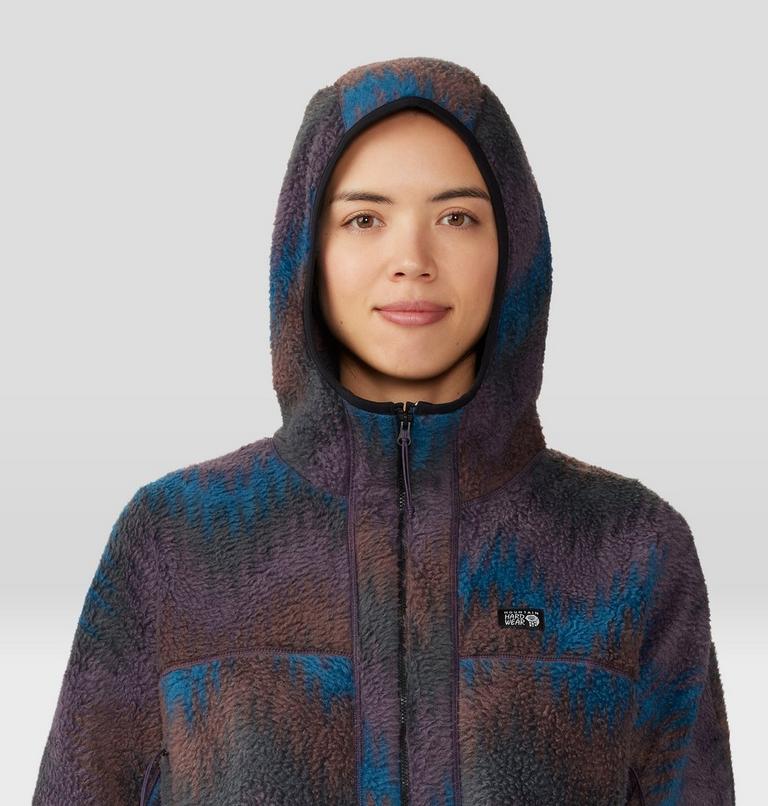 Chandail à capuchon imprimé en polaire HiCamp Femme, Color: Blurple Zig Zag Print, image 4