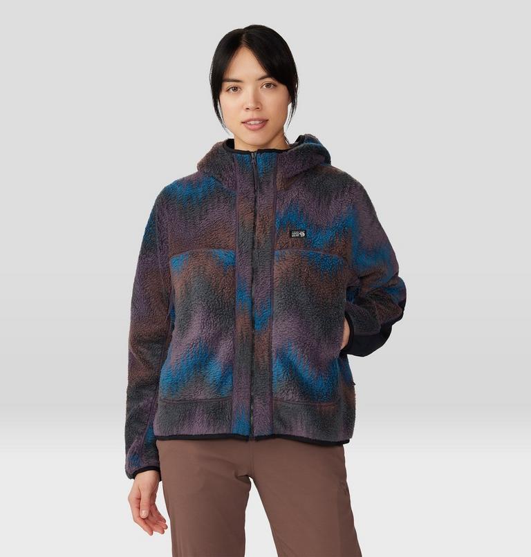 Chandail à capuchon imprimé en polaire HiCamp Femme, Color: Blurple Zig Zag Print, image 1