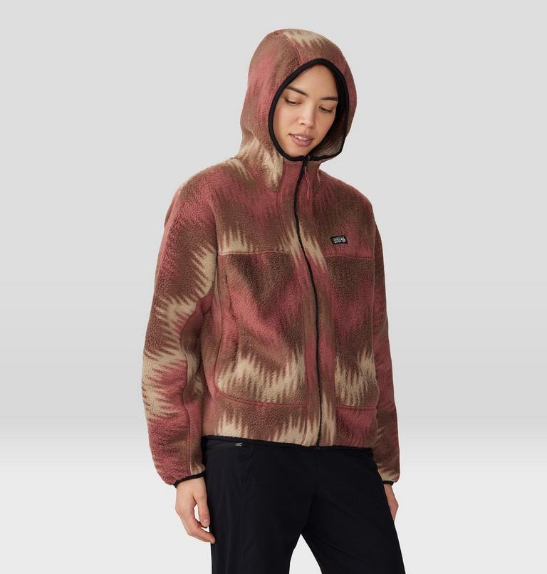 Women's HiCamp Fleece Printed Hoody, Color: Clay Earth Zig Zag Print, image 6