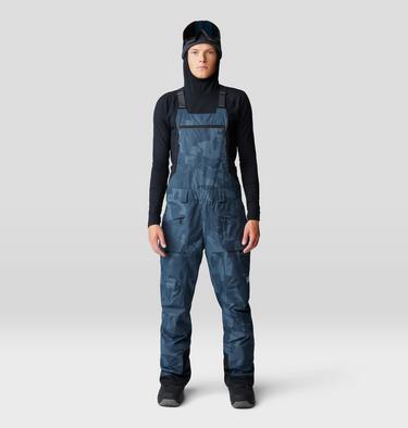 Men's Firefall Bib, Color: Moon Blue Snowdrifts Print, image 9