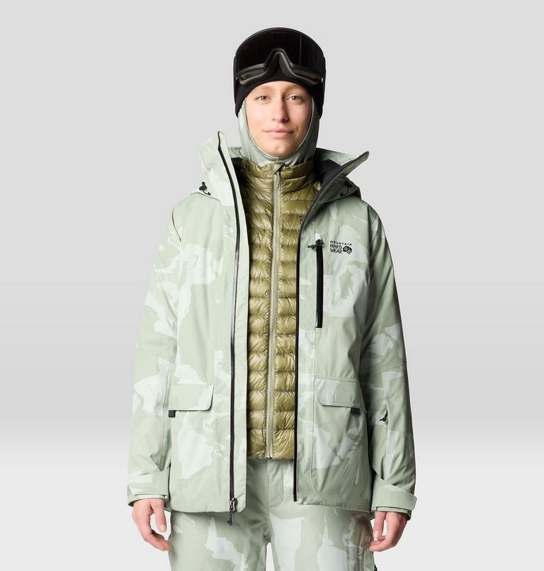 Women's Firefall Insulated Parka, Color: White Sage Snowdrifts Print, image 13