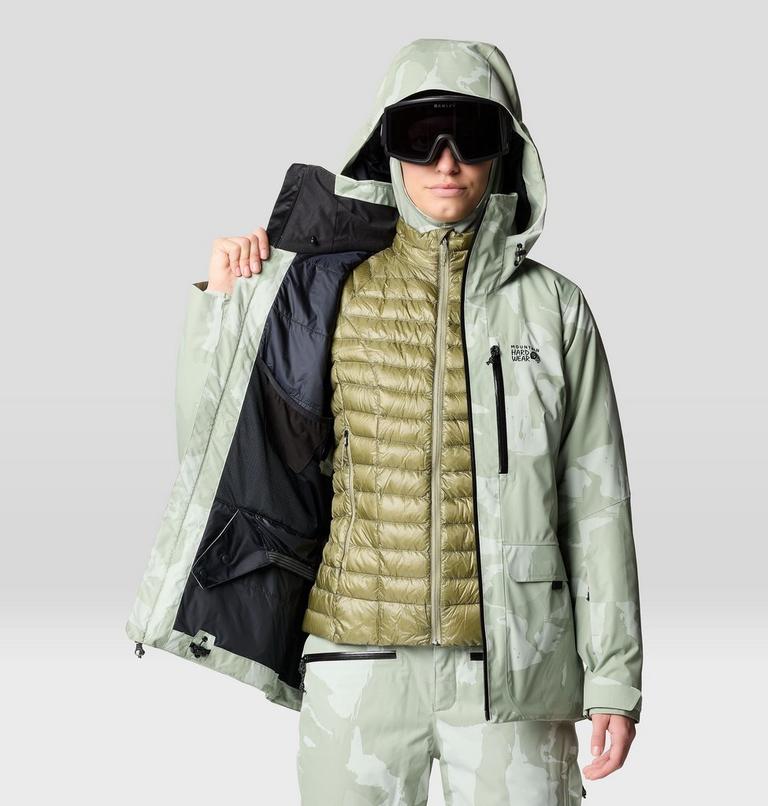 Women's Firefall Insulated Parka, Color: White Sage Snowdrifts Print, image 11
