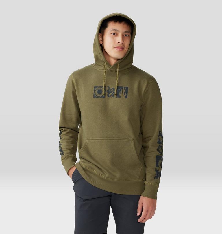 Men's Desert Check Pullover Hoody, Color: Combat Green, image 5