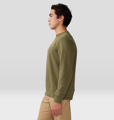 Men's MHW Abstract Type Pullover Crew, Color: Combat Green, image 7