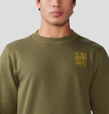 Men's MHW Abstract Type Pullover Crew, Color: Combat Green, image 8