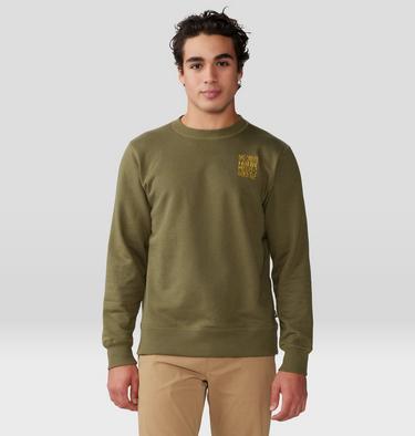 Men's MHW Abstract Type Pullover Crew, Color: Combat Green, image 5