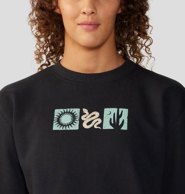 Women's Desert Check Pullover Crew, Color: Black, image 16