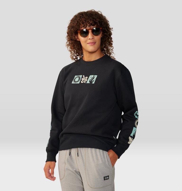 Women's Desert Check Pullover Crew, Color: Black, image 6