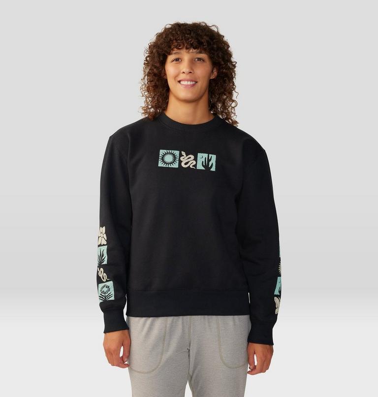 Women's Desert Check Pullover Crew, Color: Black, image 1