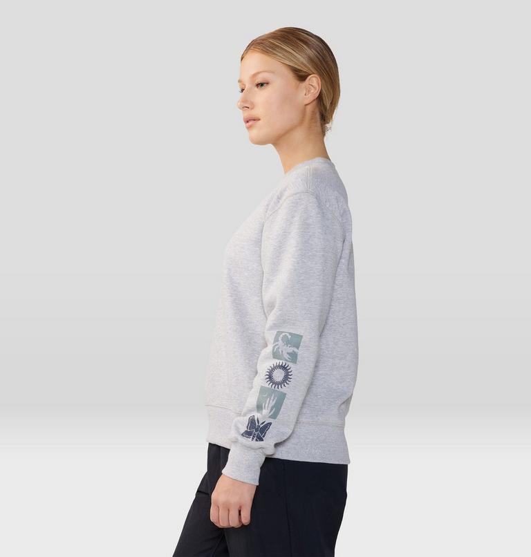 Women's Desert Check Pullover Crew, Color: Hardwear Grey Heather, image 3