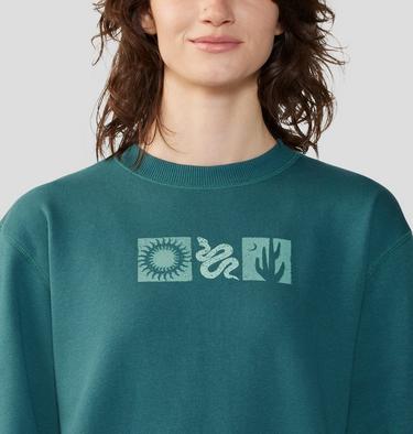 Women's Desert Check Pullover Crew, Color: Aqua Green, image 4