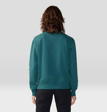 Women's Desert Check Pullover Crew, Color: Aqua Green, image 2