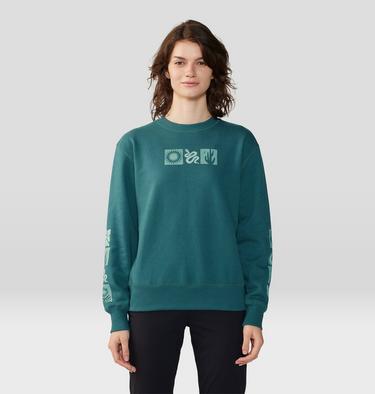 Women's Desert Check Pullover Crew, Color: Aqua Green, image 1