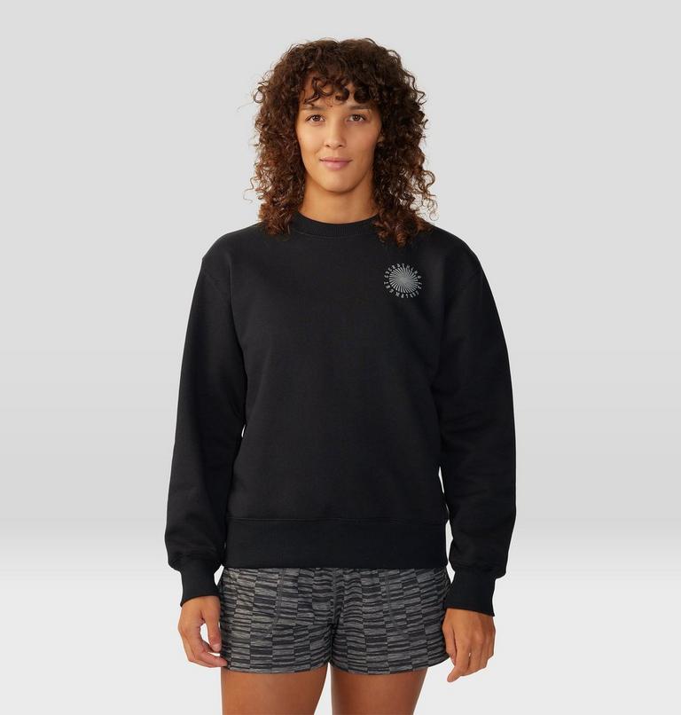 Women's Spiral Pullover Crew, Color: Black, image 1