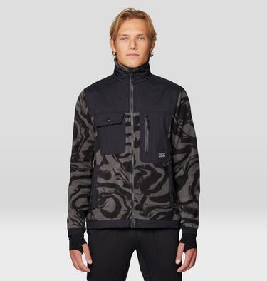 Men's First Tracks Fleece Full Zip Jacket, Color: Volcanic Rockstrata, Black, image 5