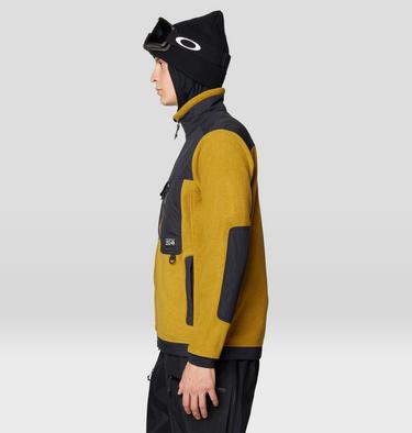 Men's First Tracks Fleece Full Zip Jacket, Color: Olive Gold Heather, Black, image 12