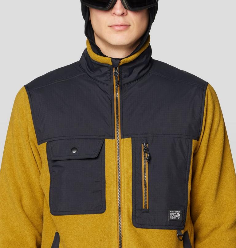 Men's First Tracks Fleece Full Zip Jacket, Color: Olive Gold Heather, Black, image 5