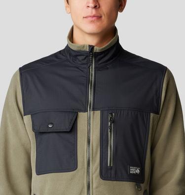 Men's First Tracks Fleece Full Zip Jacket, Color: Stone Green, Black, image 12