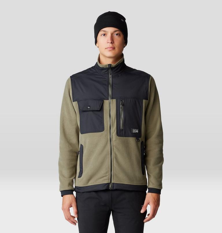 Men's First Tracks Fleece Full Zip Jacket, Color: Stone Green, Black, image 6