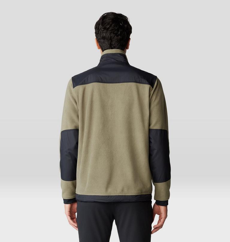 Men's First Tracks Fleece Full Zip Jacket, Color: Stone Green, Black, image 2
