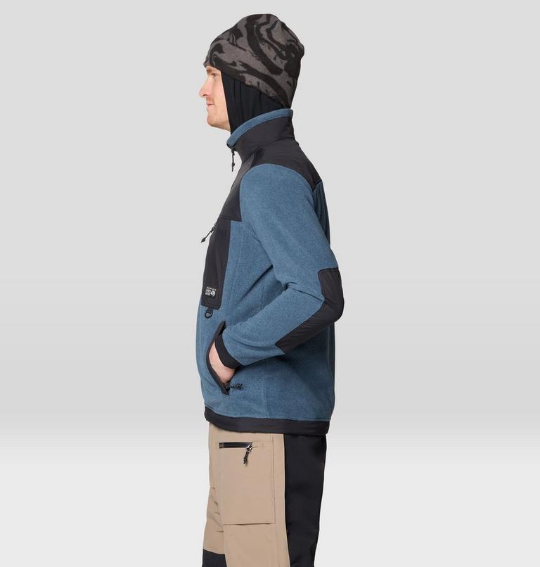 Men's First Tracks Fleece Full Zip Jacket, Color: Moon Blue Heather, Black, image 5