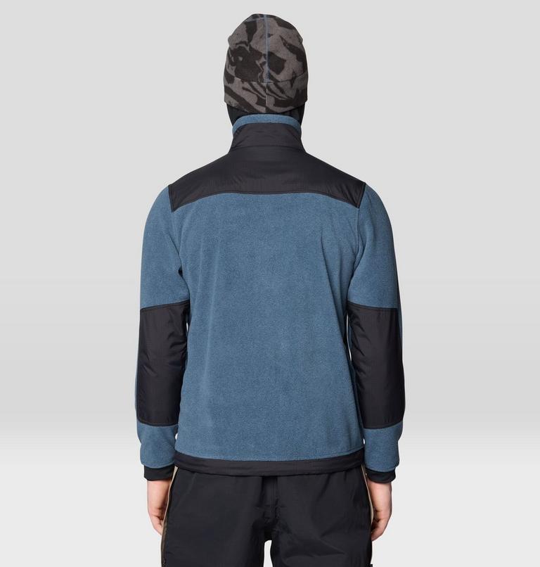 Men's First Tracks Fleece Full Zip Jacket, Color: Moon Blue Heather, Black, image 4