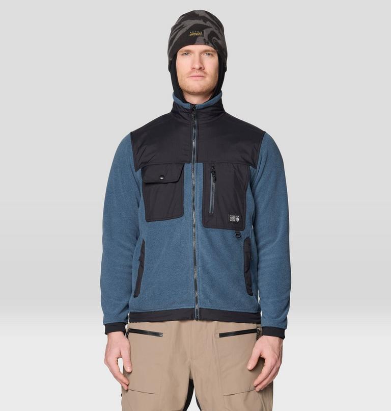 Men's First Tracks Fleece Full Zip Jacket, Color: Moon Blue Heather, Black, image 1