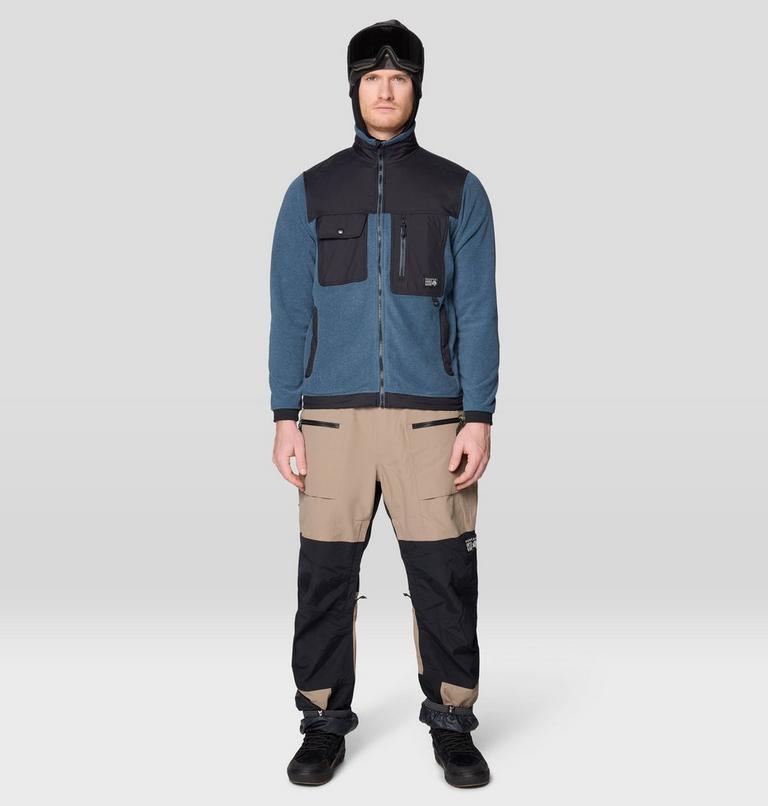 Men's First Tracks Fleece Full Zip Jacket, Color: Moon Blue Heather, Black, image 2