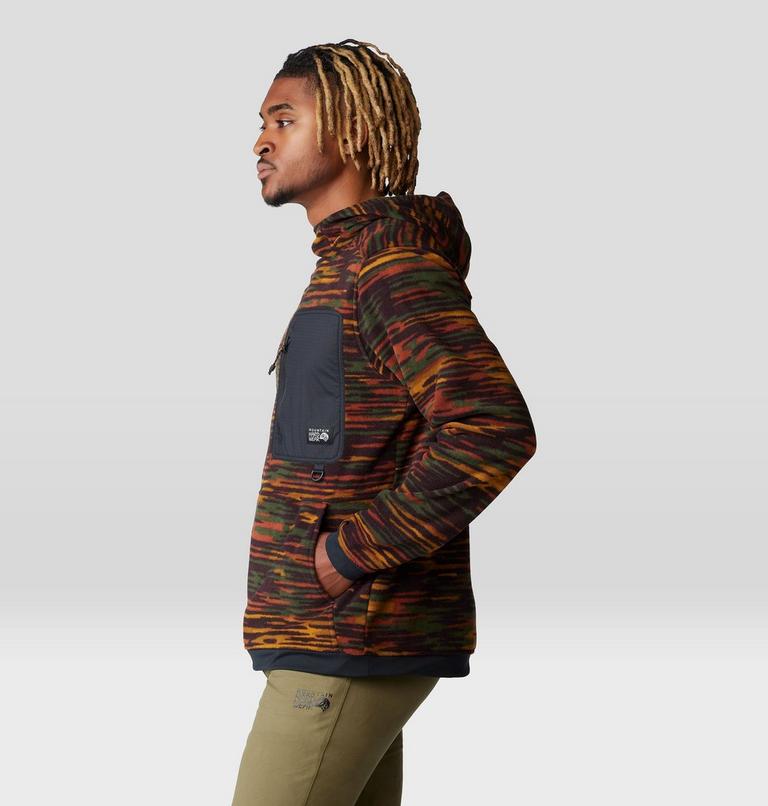 Men's First Tracks Fleece Pullover Hoody, Color: Iron Oxide Stria Print, image 3