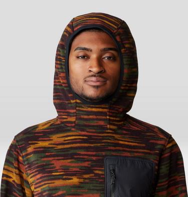 Men's First Tracks Fleece Pullover Hoody, Color: Iron Oxide Stria Print, image 4
