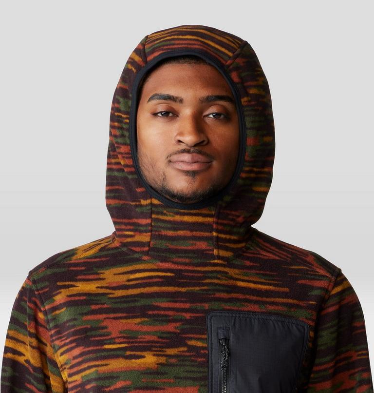 Men's First Tracks Fleece Pullover Hoody, Color: Iron Oxide Stria Print, image 4