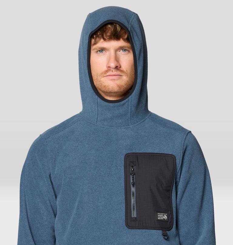 Men's First Tracks Fleece Pullover Hoody, Color: Moon Blue Heather, Black, image 5