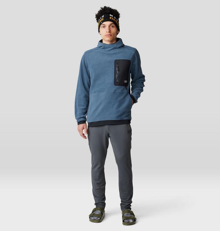 Men's First Tracks Fleece Pullover Hoody, Color: Moon Blue Heather, Black, image 7