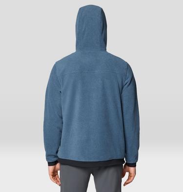 Men's First Tracks Fleece Pullover Hoody, Color: Moon Blue Heather, Black, image 3