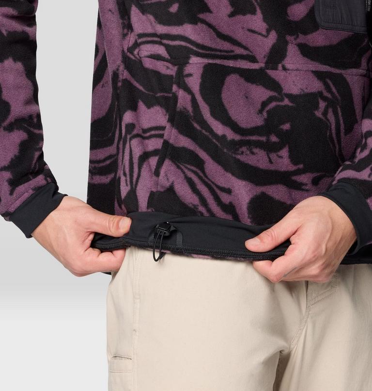 Men's First Tracks Fleece Pullover Hoody, Color: Dusty Purple Rockstrata, Black, image 7