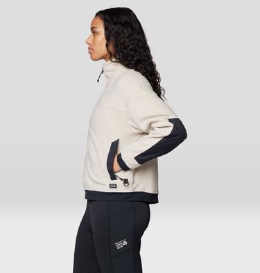 Women's Powder Maven Fleece Full Zip Jacket, Color: Fossil, Black, image 11
