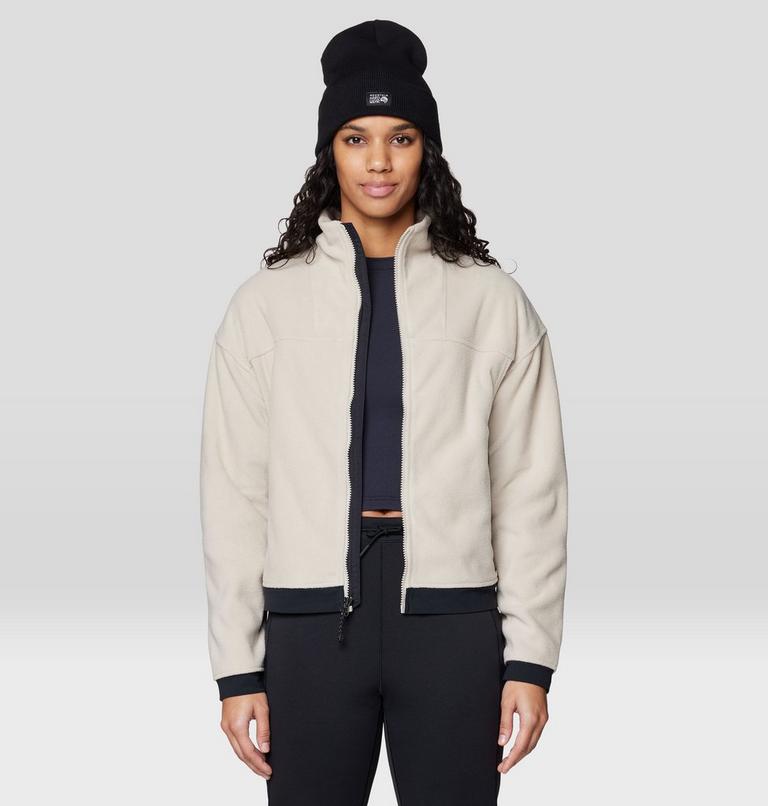 Women's Powder Maven Fleece Full Zip Jacket, Color: Fossil, Black, image 4
