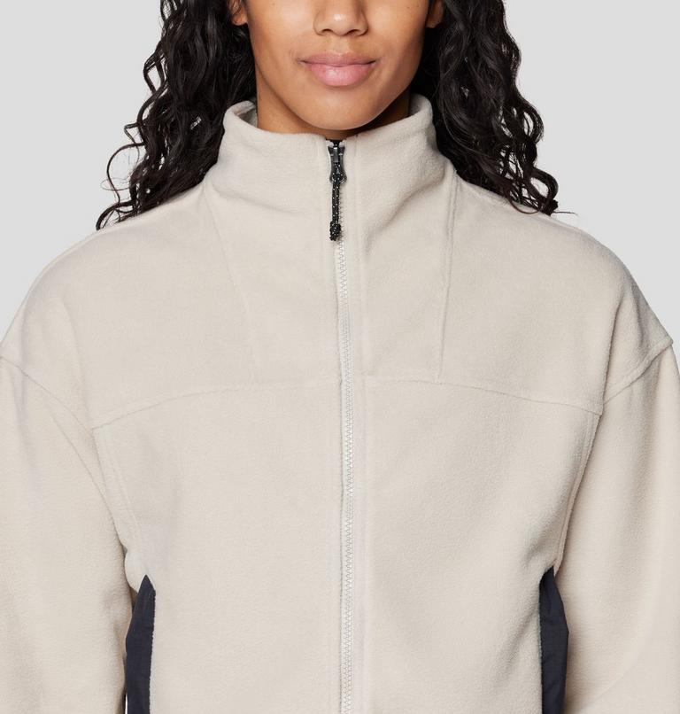 Women's Powder Maven Fleece Full Zip Jacket, Color: Fossil, Black, image 5