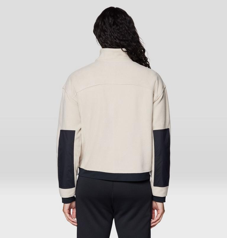 Women's Powder Maven Fleece Full Zip Jacket, Color: Fossil, Black, image 2