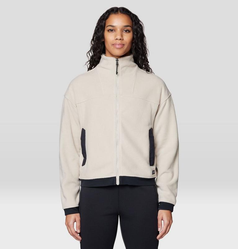 Women's Powder Maven Fleece Full Zip Jacket, Color: Fossil, Black, image 1