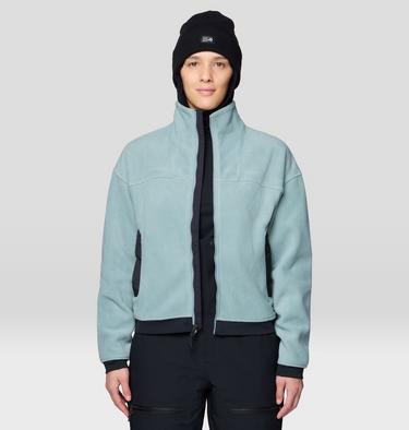 Women's Powder Maven Fleece Full Zip Jacket, Color: Blue Sage, Black, image 8