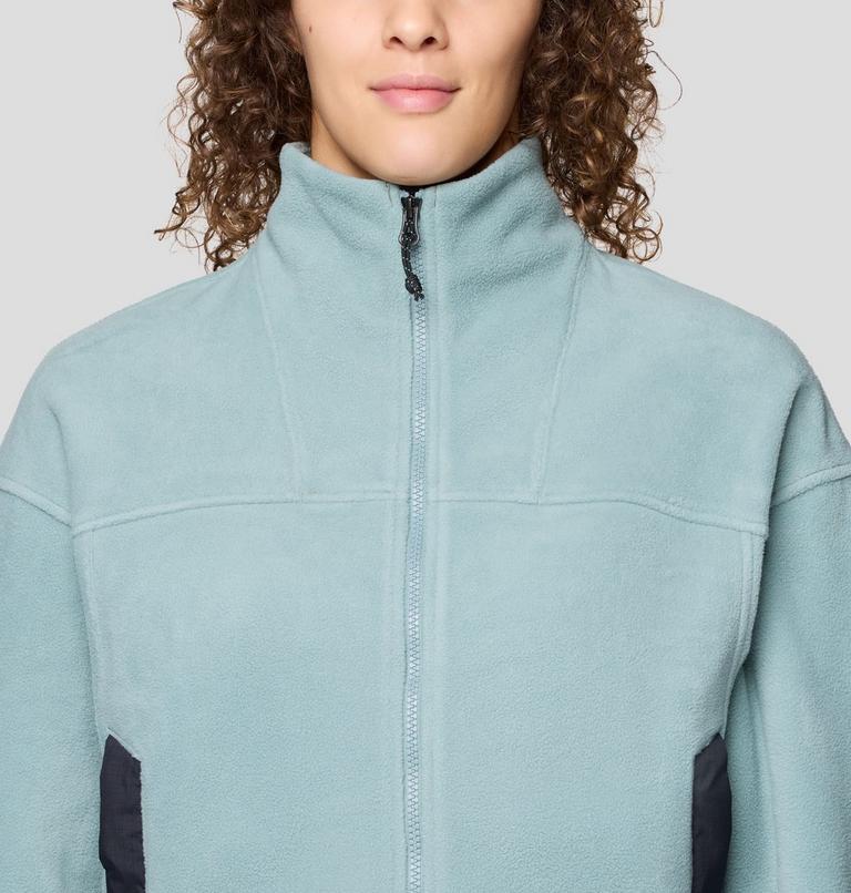 Women's Powder Maven Fleece Full Zip Jacket, Color: Blue Sage, Black, image 5