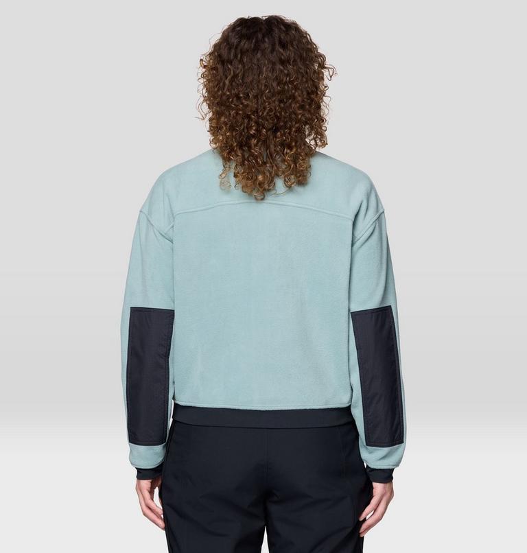 Women's Powder Maven Fleece Full Zip Jacket, Color: Blue Sage, Black, image 2