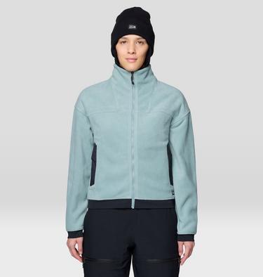 Women's Powder Maven Fleece Full Zip Jacket, Color: Blue Sage, Black, image 5