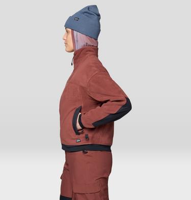 Women's Powder Maven Fleece Full Zip Jacket, Color: Bourbon Brown, Black, image 3