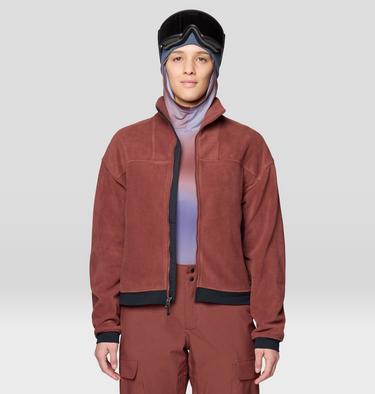 Women's Powder Maven Fleece Full Zip Jacket, Color: Bourbon Brown, Black, image 4