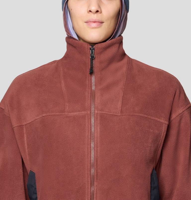 Women's Powder Maven Fleece Full Zip Jacket, Color: Bourbon Brown, Black, image 5